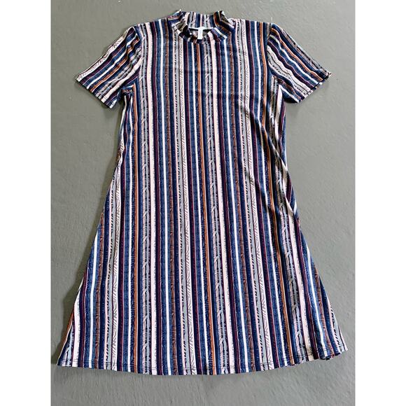 BCBGeneration Vertical Striped Mock Neck Mini Dress XS - Picture 1 of 5